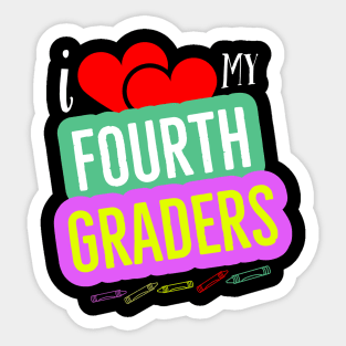 I Love My Fourth Graders V9 Sticker